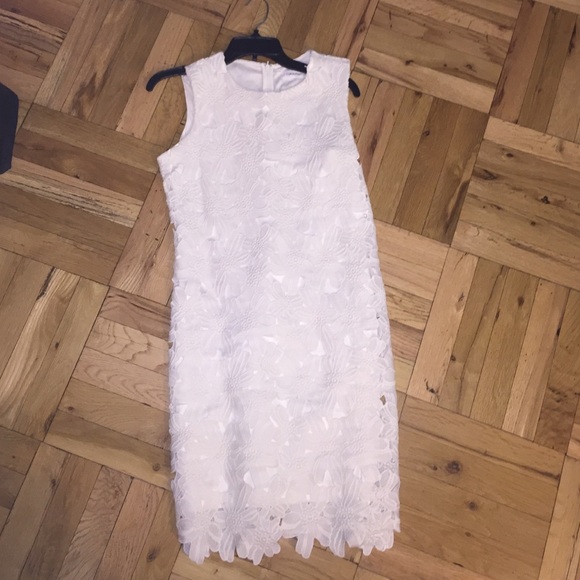 Calvin Klein laser cut white dress