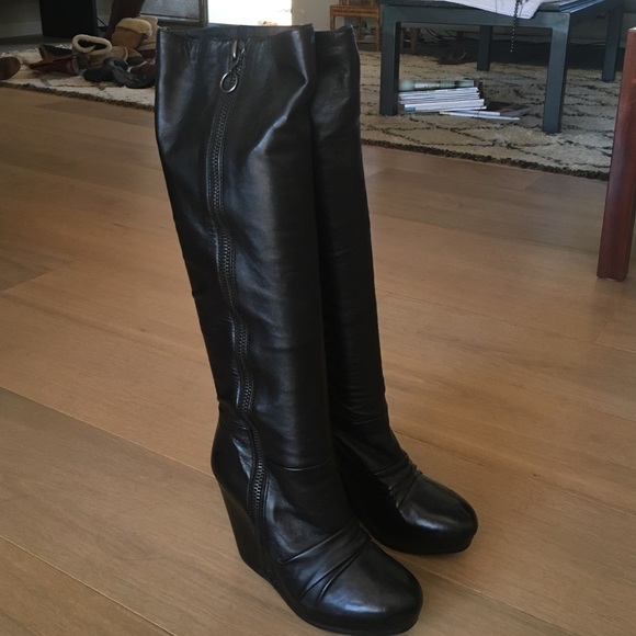 Leather Wedge Boot