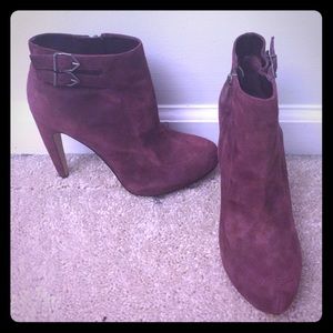 Sam Edelman Burgundy Suede Booties
