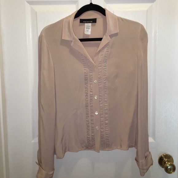 Light Pink Silk Button Up Blouse