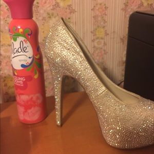 VERY high rhinestoned heels