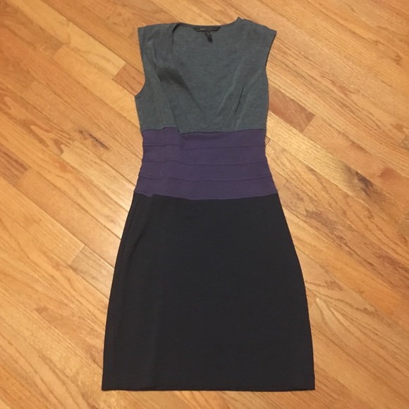BCBGMaxAzria Dresses & Skirts - BCBG Body Con Color Block Dress black purple gray