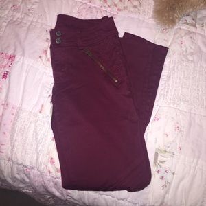 maroon Moto chinos