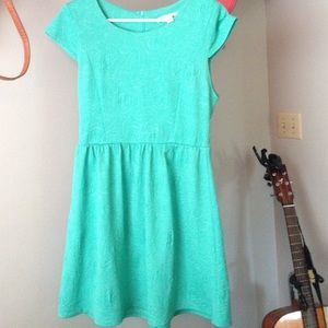 Dark mint green skater dress