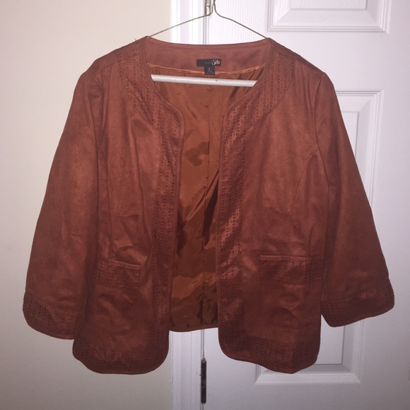 East 5th Faux Suede Eyelet Trim Jacket