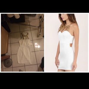 TOBI white dress with Gold sequins