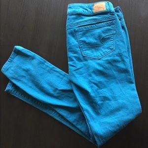 American eagle turquoise skinny jeans