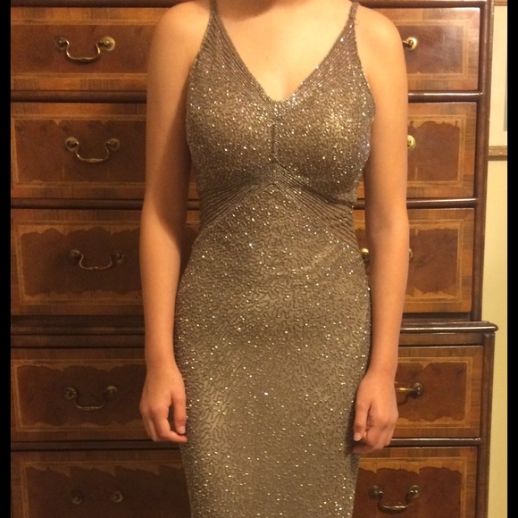 Shimmering Iridescent Beaded Gown