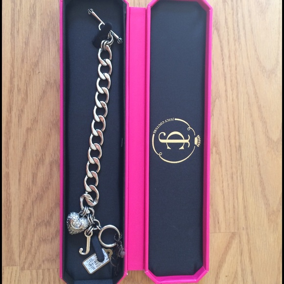 Juicy Couture Silver Heart Charm Bracelet