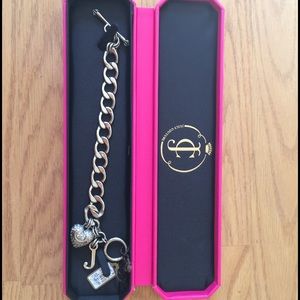Juicy Couture Silver Heart Charm Bracelet