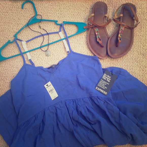 NWT Express Cobalt Blue Babydoll Dress