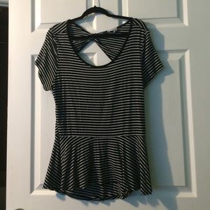 Black and white striped top