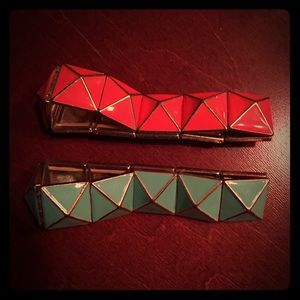 Orange and Aqua Forever 21 bracelets