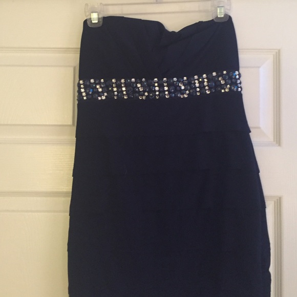 Blue dress with studding