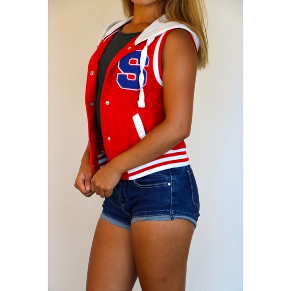 Sleeveless Letterman Jacket