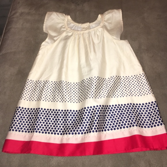 Baby Gap- NWOT ivory dress with blue/red detail