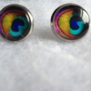 Peacock earring studs!