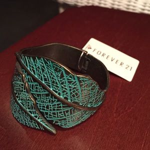 Turquoise/gold Forever 21 cuff bracelet