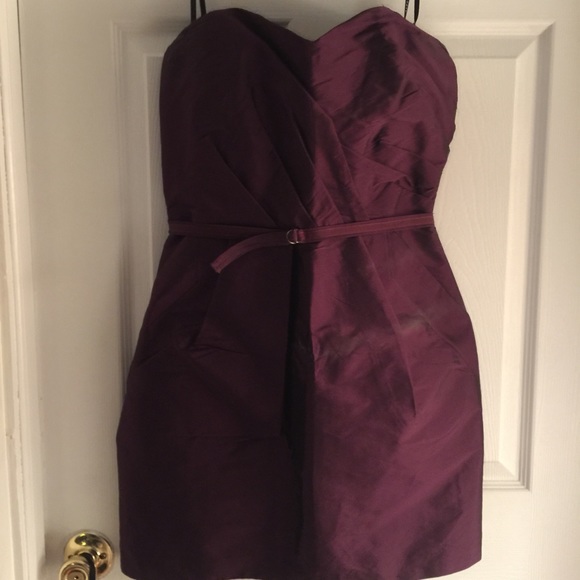 Plum strapless stress