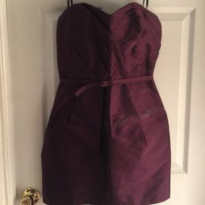 Plum strapless stress