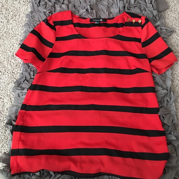 Red and black stripped shirt
