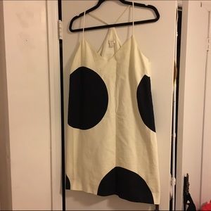 Navy & white polka dot J.Crew dress, size 12