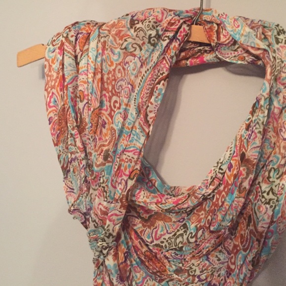 Multi color bandana print infinity scarf