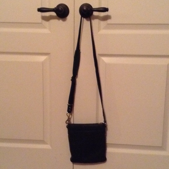 Black leather coach purse