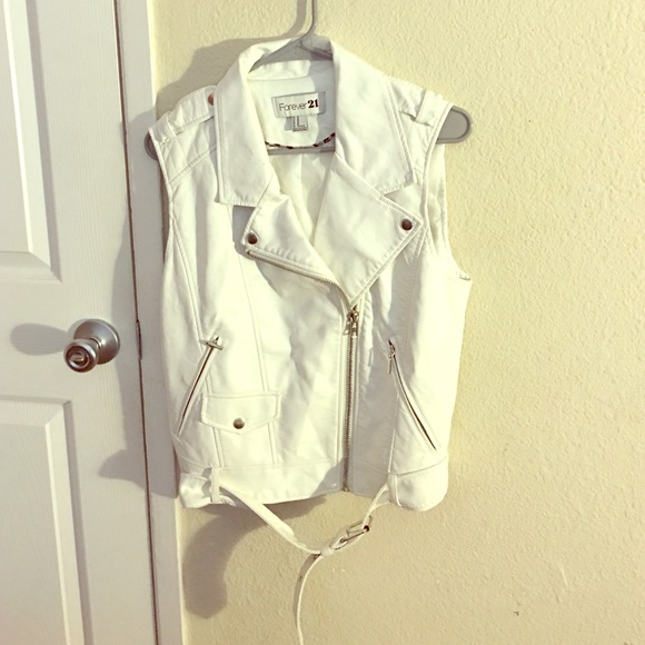 White leather vest