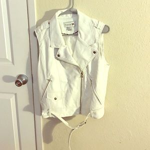 White leather vest