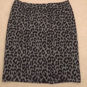 Leopard pencil skirt with silver stiching
