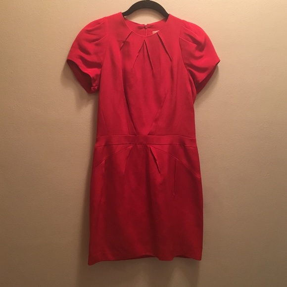 WORN ONCE BENSONI 100% Silk Red Cocktail Dress Sz0