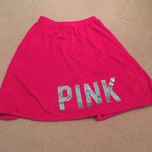 Pink dorm shower robe with pockets