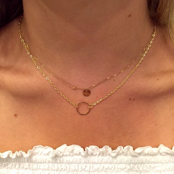 14k Gold Circle Necklace