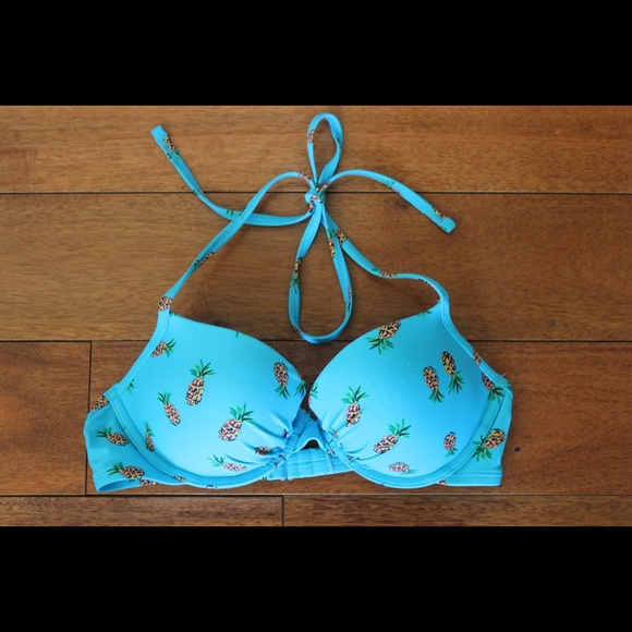 Aerie blue push-up swim top