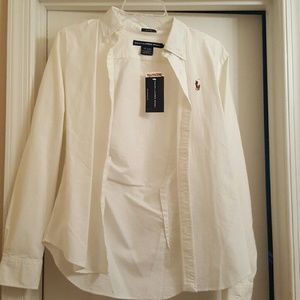 Ralph lauren white fitted button down