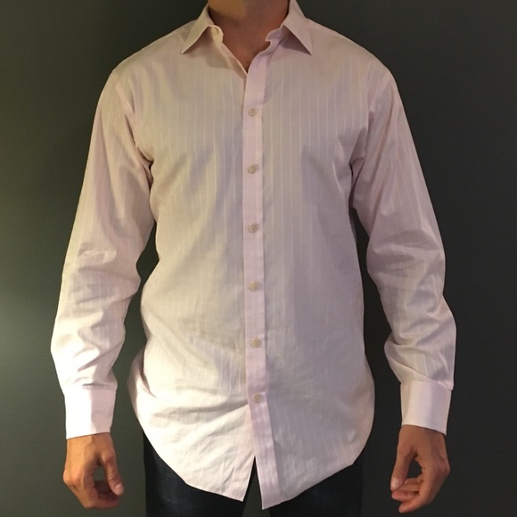 Thomas Pink pink and white checkered dress shirt