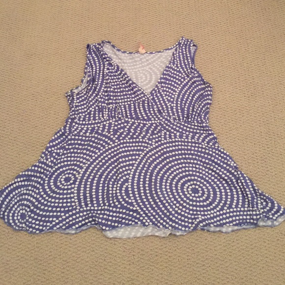 Summer Top -blue with white dots - Picture 1 of 2