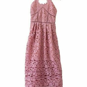 Pink lace dress. Similar to self-portrait.