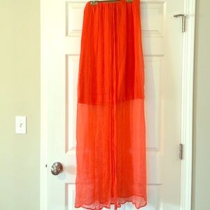 Orange Chiffon dress: XS