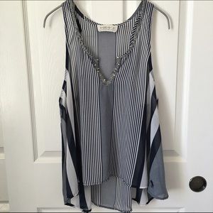 A&F blue stripe tank top