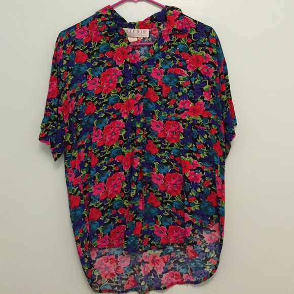 Thrifted Floral Button Up