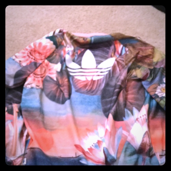Floral adidas track jacket