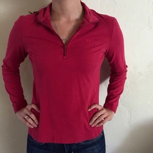 GapFit polyester, cotton blend work-out half zip.