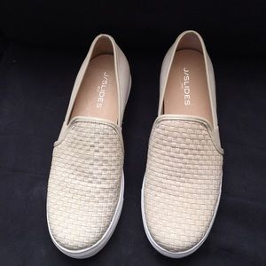 J/Slides beige slip on shoes -sz 9