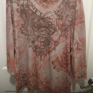 Chico's long sleeve embellished top