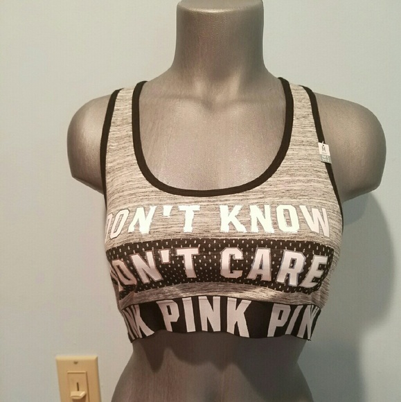 Victorias Secret PINK Grey Yoga/Sports Bra - Picture 1 of 3