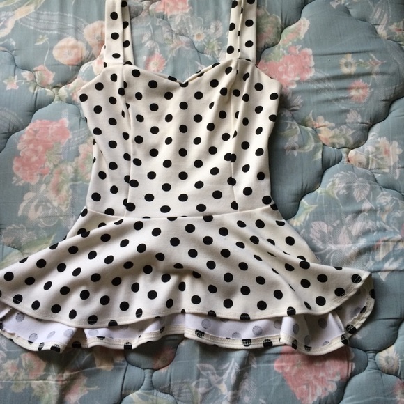 Polka Dot Peplum Top