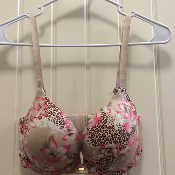 Victoria's Secret Nude Floral Bra