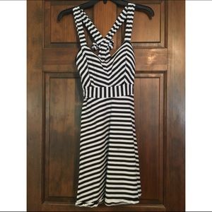 Black and white striped dress